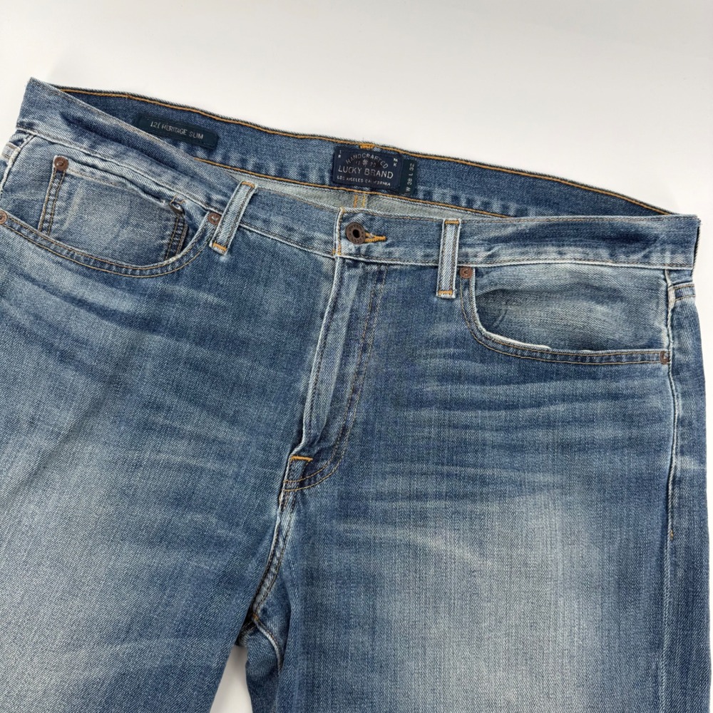 Lucky Brand 121 Heritage Slim Jeans Mens 38x32 Blue Medium Wash Denim 7M11617‎
